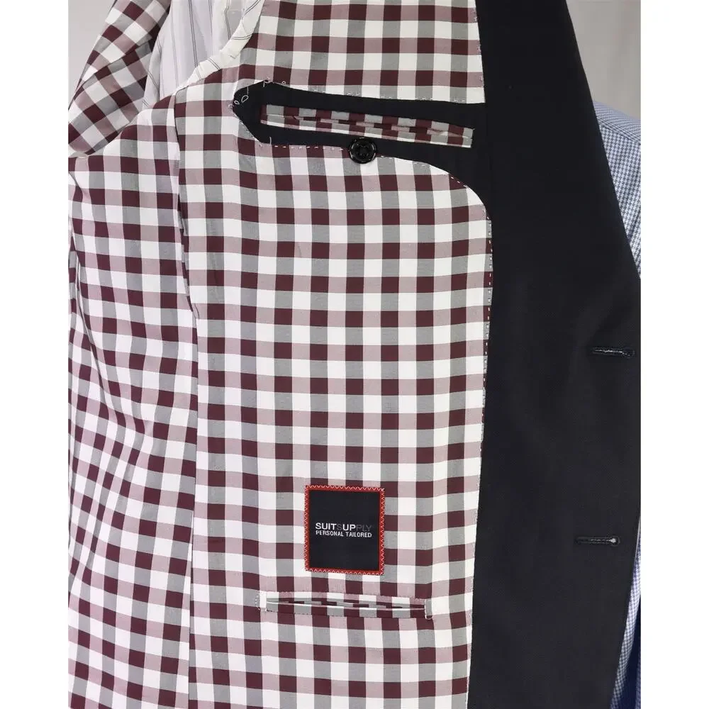 Suitsupply Custom Navy Blue Woven Metal Button 2-Btn Wool Blazer Jacket 42L